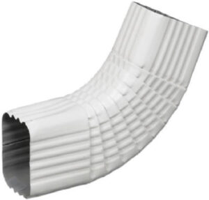 Gutter Side Elbow, Style B, 75 Degree, White Galvanized Steel, 2 x 3 In.