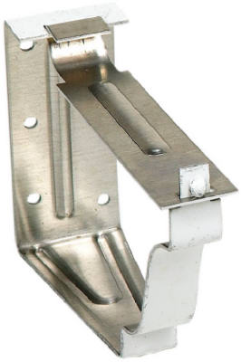 Snap Lok Fascia Bracket, White Galvanized Steel, 5 In., 2-Pc.