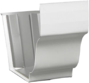 Slip Joint Connector, For 4 In. Gutter, White Steel