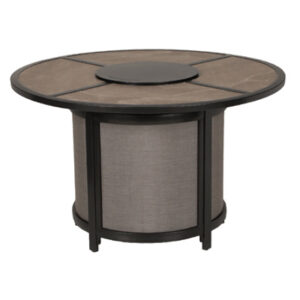 Edison Park LP Gas Fire Pit Table, Balcony Height, Gray Finish, 54 In. Diameter