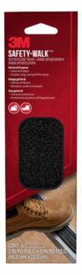 Step & Ladder Anti-Slip Treads, Black, 2 x 9 In. Strips, 6-Pk.