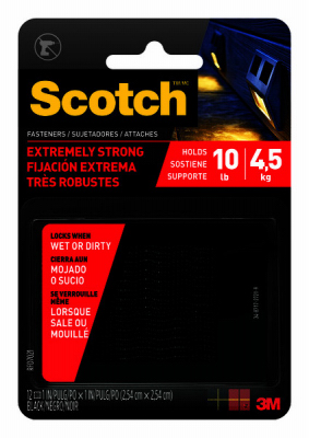 Extreme Fasteners, Black, 1 x 1 In., 12-Ct.