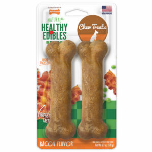 Healthy Edibles All-Natural Long-Lasting Chew Treats, Bacon Flavor, Medium Dogs, 2-Ct.