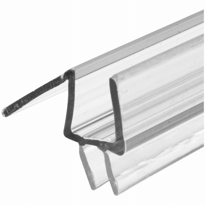 Frameless Shower Door Bottom Seal, Clear Vinyl, 3/8 x 36 In.
