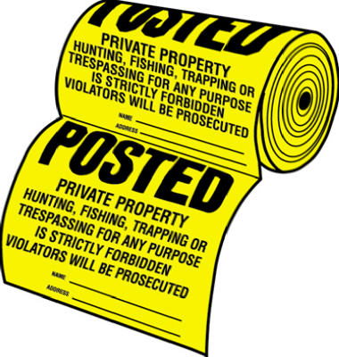 Private Property Sign, Yellow/Black Tyvek, 11 x 11 In., 100-Ct.