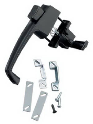 Push Button Door Latch, For Out Swinging Doors, Black