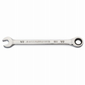 Combination Ratcheting Wrench, 90-Tooth, 12-Point, 1/2 In.