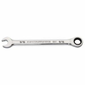 Combination Ratcheting Wrench, 90-Tooth, 12-Point, 9/16 In.