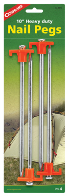 Tent Pegs, 10 In. 4-Pk.