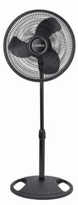 Oscillating Stand Fan, Black, 16 In.