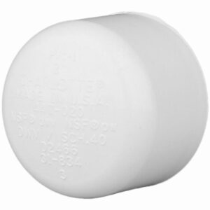 Schedule 40 PVC Pressure Pipe Cap, White, 1-1/2 In.