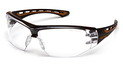 Easley Safety Glasses, Clear Anti-Fog Lens, Black/Tan Frame