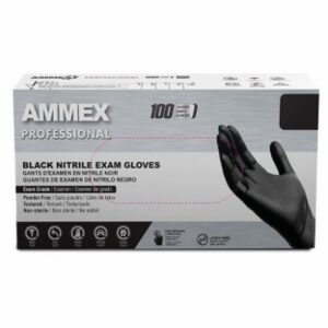 Medical Exam Nitrile Gloves, Latex Free, Black, Large, 100-Ct.