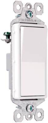 Pass & Seymour Lighted Decor Light Switch, 1-Pole, 15A, Ivory