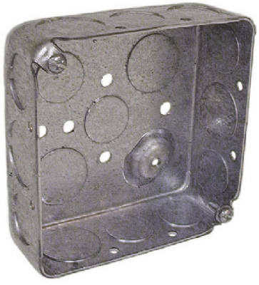 Drawn Corners Electrical Box, Steel, 1-1/2 x 4 In. Square
