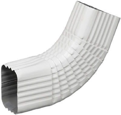 Gutter Side Elbow, Style B, 75 Degree, White Aluminum, 2 x 3 In.