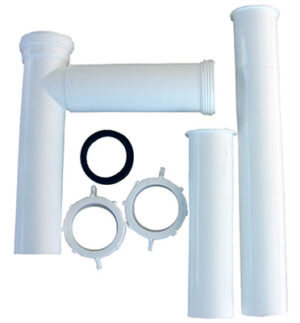 Disposal Installation Kit, Telescoping, PVC, 1-1/2 x 14 In.