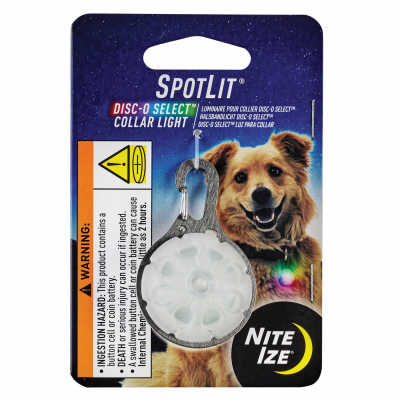 SpotLit Disc-O Select Dog Collar Light, Multi-Color
