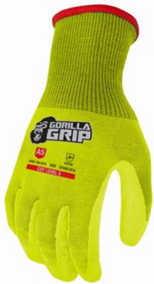 Precision Grip A5 Cut-Resistant Hi Vis Gloves, Nitrile Coating, Men's L