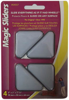 Surface Protectors, Furniture Sliding Discs, Adhesive, 2 x 2 x 2-1/2-In. Triangle, 4-Pk.