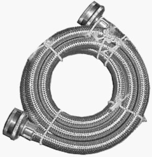 Washing Machine Hose, Stainless Steel, 3/4 x 3/4 x 48 In.
