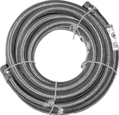 Stainless-Steel Ice Maker Connector, 1/4 x 1/4 x 72 In.