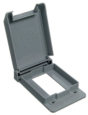 Weatherproof PVC GFCI Cover, Single Gang