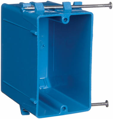 New Work Switch & Outlet Box, Blue PVC, 3-3/4 x 2-1/4 x 3-1/2 In.
