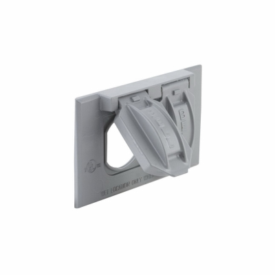 1-Gang Horizontal Weatherproof Cover, Duplex, Gray
