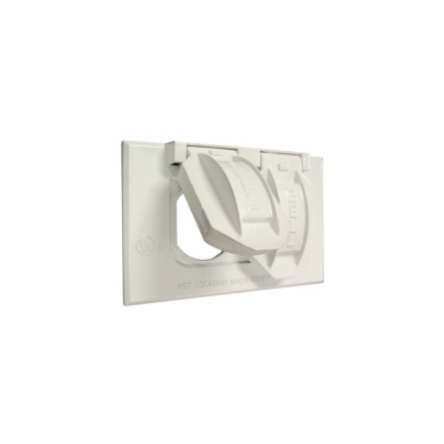 1-Gang Horizontal Weatherproof Cover, Duplex, White