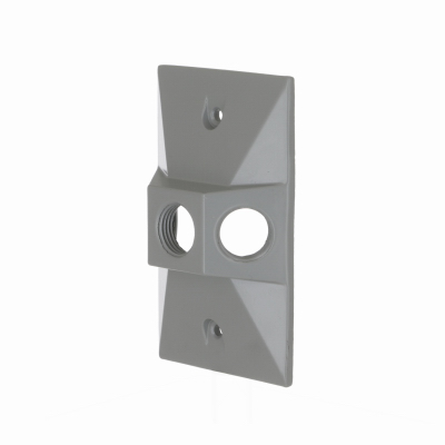 1-Gang Weatherproof Cluster Cover, (3) 1/2 in. Threaded Outlets, Gray