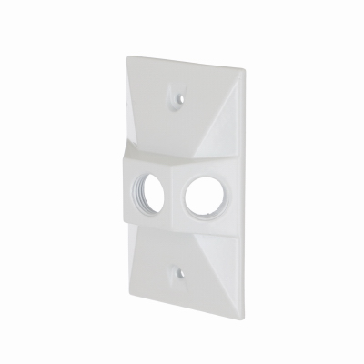 1-Gang Weatherproof Cluster Cover, (3) 1/2 in. Threaded Outlets, White