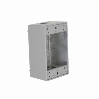 1-Gang Weatherproof Box, (3) 1/2 in. Threaded Outlets, Gray