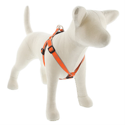 Step-In Small Dog Harness, Reflective Orange Diamond Pattern, 3/4 x 15 - 21-In.