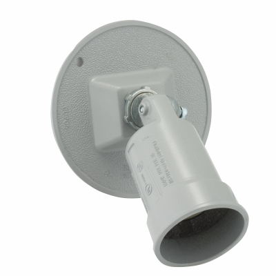 Weatherproof Combination Lampholder/Cover for Par 38 Lamps, Gray, 4 In. Round