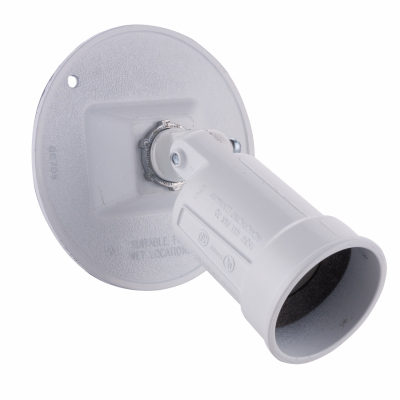Weatherproof Combination Lampholder/Cover for Par 38 Lamps, White, 4 In. Round
