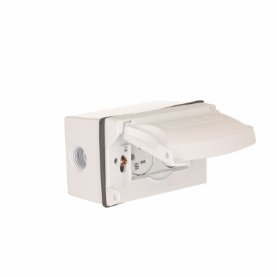 1-Gang Weatherproof Flip Cover Kit, 3 Outlets, White