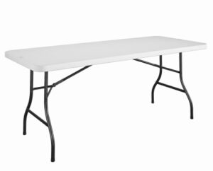 6 Ft. Folding Table, White Resin Top, 30 x 72 In.