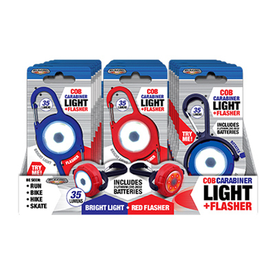COB Carabiner Light & Flasher, 35 Lumens