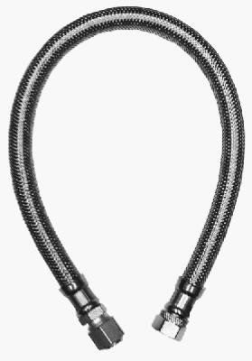 Faucet Connector, Stainless Steel, 3/8 x 3/8 Compression x 16 In.