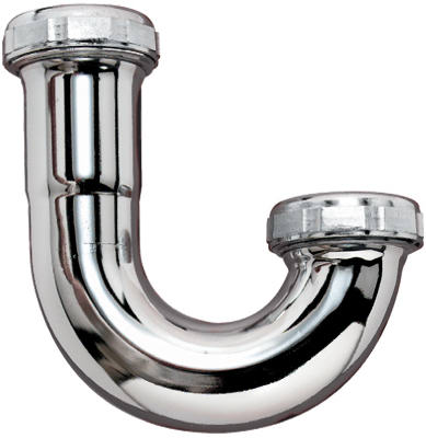 Sink Trap J Drain Pipe, Satin Nickel, 20 Gauge, 1-1/2 x 1-1/2-In.