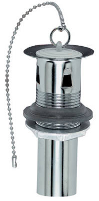 Co Plug Less Overflow, Chrome Plated, 22-Ga., 1-1/4 x 5 In.