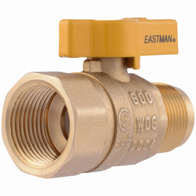 Straight Flare Brass Gas Ball Valve, 5/8 In. FL x 3/4 In. FIP