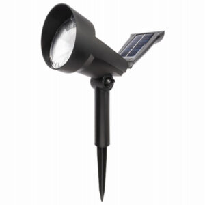 Solar Spotlight, Black Plastic, 30 Lumens