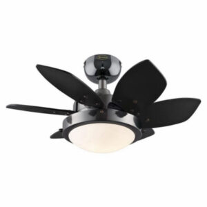Quince Ceiling Fan + Dimmable LED Light, Gun Metal/Reversible Blades, 24 In.