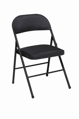 Deluxe Folding Chair, Padded Seat & Back, Black