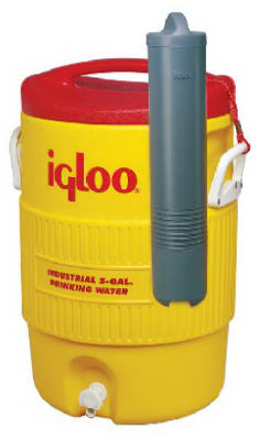 Commerical Water Cooler, Safety Yellow/Red Lid, 5-Gallons