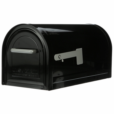 Reliant Large, Locking, Post-Mount Mailbox, Black Steel