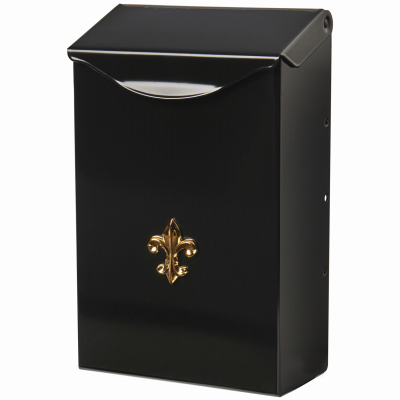 City Classic Wall-Mount Mailbox, Small, Black Steel