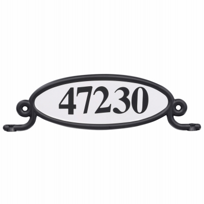 Reflective Address Number Plaque, Black Plastic